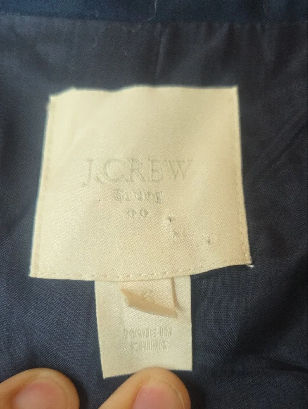 J. Crew Factory Cotton Spandex Navy Suiting Blazer Size 06, Like New.